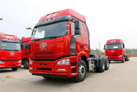 สีแดง JH6 รถบรรทุกเทรลเลอร์ขนาด 10 ล้อ 6x4 พร้อม FAW Single Reduction 457 Axle