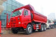 สีแดง Sinotruk Howo การถ่ายโอนข้อมูลรถบรรทุก 6 * 4/30 ตันดั๊มพ์รถบรรทุกการทำเหมืองแร่รถเท