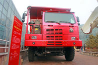 สีแดง Sinotruk Howo การถ่ายโอนข้อมูลรถบรรทุก 6 * 4/30 ตันดั๊มพ์รถบรรทุกการทำเหมืองแร่รถเท