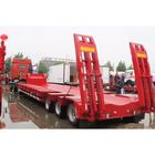 Low Bed 4 Axle Heavy Duty Lowboy Trailer / Container ดีเซล Semi Tractor