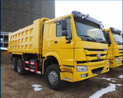 สีเหลือง 371hp Heavy Duty Dump Truck 6x4 พร้อมพวงมาลัย ZF8118