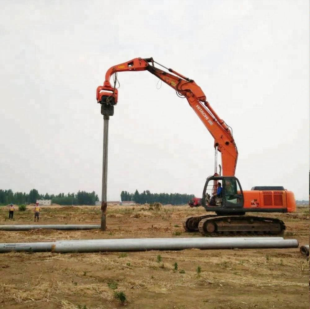 เครื่องเจาะแนวดิ่ง Vibratory Hammer Screw Pile Drilling เครื่อง 20-24T Excavator V-250D