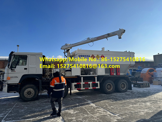 ประสิทธิภาพการเติมสูง HOWO 15/20/25T BCLH-20 ระเบิดแอมโมเนียมเม็ดผสมบนสถานที่ ANFO รถบรรทุกเอมูลชั่น ระเบิดเคลื่อนที่หน่วยผลิต มองโกลิน уул уурхайн тэсэлгээний MEMU MMU BCLH/BCZH/BCRH