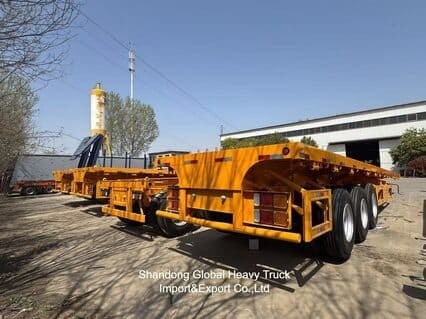 20FT/40FT/45FT 2/3/4 แอ็กเซล คอนเทนเนอร์ / คาร์โก้ แฟลตเบด / แพลตฟอร์ม / แฟลตเดค เซมิลิคาร์ค รีลเลอร์