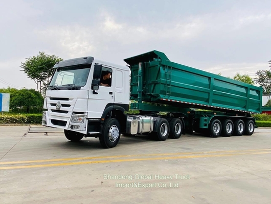 10 ล้อ 6X4 40t Sinotruk HOWO คอนเทนเนอร์คาร์โก รถยนต์
