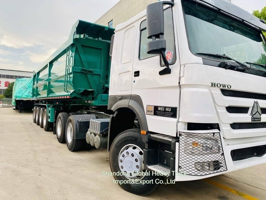 10 ล้อ 6X4 40t Sinotruk HOWO คอนเทนเนอร์คาร์โก รถยนต์