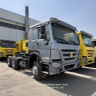 Sinotruk HOWO ใหม่ / มือสอง 371HP ยูโร 2 6X4 Rhd มือขวาขับรถบรรทุก รถติดรถยนต์ หัวรถยนต์