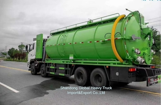 ราคาโรงงาน 8*4 380hp รถบรรทุกดูดน้ําเสีย Dongfeng Chassis 18000L ถัง