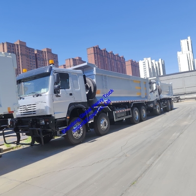รถดั๊มพ์ HOWO 7 8X4 371HP ที่ได้รับการปรับปรุงใหม่ Sinotruk HOWO Dump Truck 371HP 12 เส้น