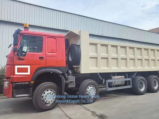 รถดั๊มพ์ HOWO 7 8X4 371HP ที่ได้รับการปรับปรุงใหม่ Sinotruk HOWO Dump Truck 371HP 12 เส้น