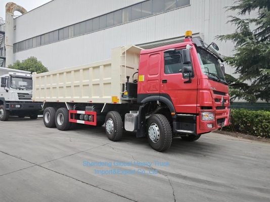 รถดั๊มพ์ HOWO 7 8X4 371HP ที่ได้รับการปรับปรุงใหม่ Sinotruk HOWO Dump Truck 371HP 12 เส้น
