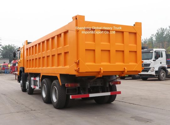 HOWO รถบรรทุกขยะ 8 × 4 พร้อมเครื่องยนต์ 420 HP และชาสีภาระหนักสําหรับการดําเนินงานเหมืองแร่ในธานีเซีย