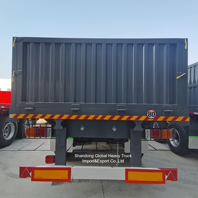 รถกึ่งพ่วงเหล็กกั้นรั้ว 3 เพลาสำหรับขนส่งสินค้าเทกอง