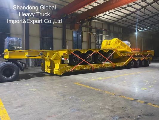 รถกึ่งพ่วงพื้นเรียบสามเพลาสำหรับงานหนักขนาด 40 ฟุต - ได้รับการรับรอง ECE, CE