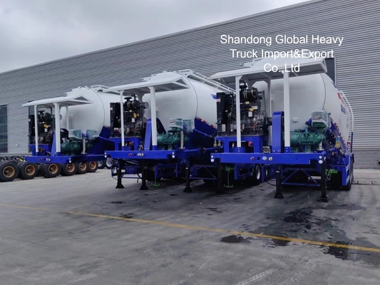 45 Cbm ซีเมนต์ Bulker Semi-trailer กับ 3 axles สําหรับการขนส่งผงแห้ง