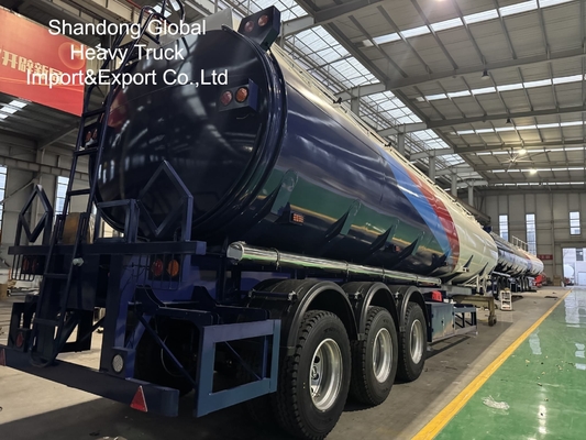 เครื่องบรรทุกน้ํามันไดเซล 45000L ขนาด 3 แอ็กซ์ รถลากครึ่งพร้อมเบรค ABS