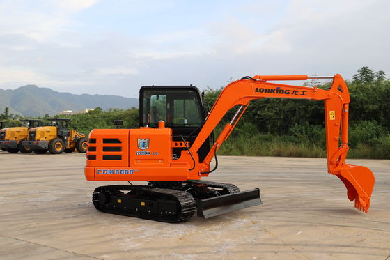 Lonking 6 ตัน ไฮดรอลิก มินิ Excavator กับ 15.4kw/2400rpm เครื่องยนต์และ 5900 * 2000 * 2600 มม มิติ