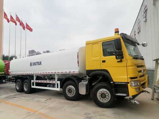 Sinotruk HOWO 8×4 Drive Wheel รถบรรทุกน้ําถังด้วยถังสแตนเลสคาร์บอนและความจุ 10 ตารางเมตร