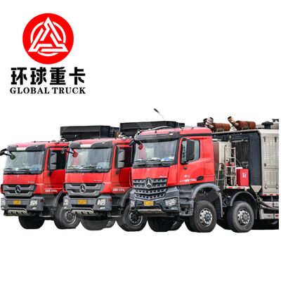 รถบรรทุกหน่วยไฮดรอลิกสำหรับงานขุดเจาะน้ำมัน 2800 แรงม้า พร้อมระบบขับเคลื่อน 8x6 และปั๊มลูกสูบแรงดันสูงสำหรับการขุดเจาะน้ำมัน