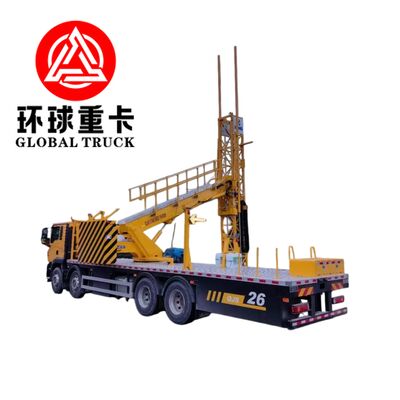 รถบรรทุกเบาะดีเซล HOWO 4 × 2 350hp พร้อมลิฟท์กรรไกรเพื่อความปลอดภัยทางถนนของไนจีเรียและการป้องกันเขตก่อสร้าง