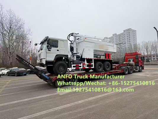 Good off-road performance 6x6 8x8 10/15/20/30T on-site mixing and charging bulk explosives ANFO Truck Emulsion Blasting service Drilling Zambia/Zimbabwe/Tanzania/Ghana/Guinea/Namibia/Guyana