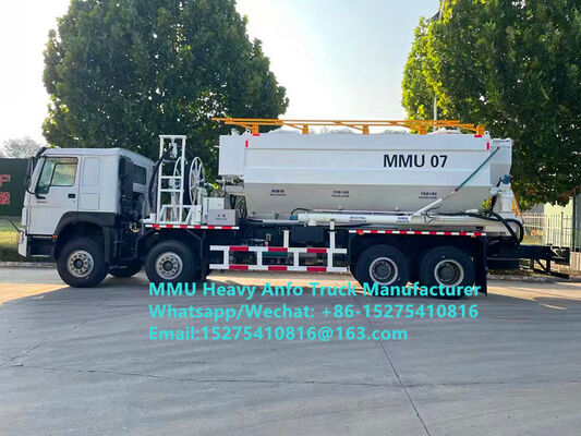 Super Safety HOWO การผสมผสานและการชาร์จสารระเบิดน้ํามันอะโมเนียมหนักหลายฟังก์ชัน รถบรรทุก 15/20/25 ตัน น้ํามันเอมูลชั่นหนัก ANFO รถบรรทุก Zambia/Zimbabwe/Tanzania/Ghana/Guinea/Peru Mining Blasting Service