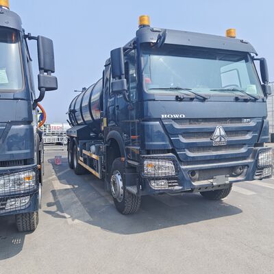 HOWO 15CBM รถบรรทุกดูดระบายน้ําเสียแบบว่าง พร้อมเครื่องขับ 6×4 และเครื่องยนต์ 336 HP สําหรับทําความสะอาดถังน้ําเสียและขยะอุตสาหกรรม