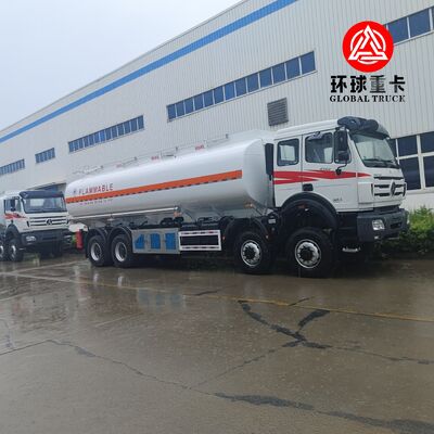 Beiben 8x8 รถบรรทุกถังน้ํามัน 35,000L รถบรรทุกน้ํามันหนักสําหรับโครงการเหมืองแร่คองโก