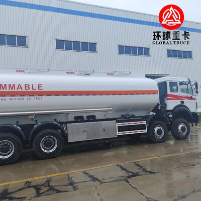 Beiben 8x8 รถบรรทุกถังน้ํามัน 35,000L รถบรรทุกน้ํามันหนักสําหรับโครงการเหมืองแร่คองโก