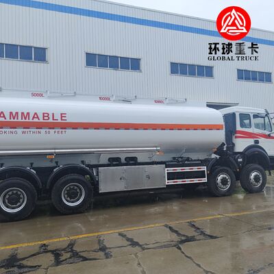 Beiben 8x8 35000L รถบรรทุกถังน้ํามัน รถบรรทุกน้ํามันไดเซลภาระหนัก รถบรรทุกถังน้ํามันสําหรับโครงการเหมืองแร่คองโก