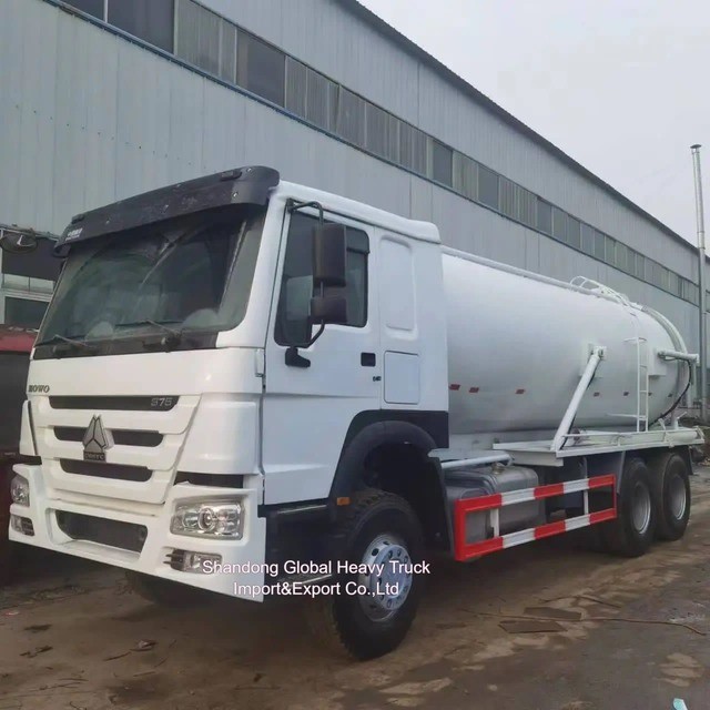 HOWO 10000L รถบรรทุกระบายน้ําอากาศ ถังระบายน้ําอากาศ ถังล้างระบายน้ําอากาศ ถังดูด