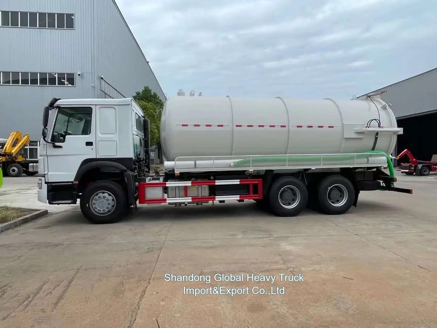 Sinotruk HOWO 6X4 20cbm รถบรรทุกถังดูดน้ําเสีย