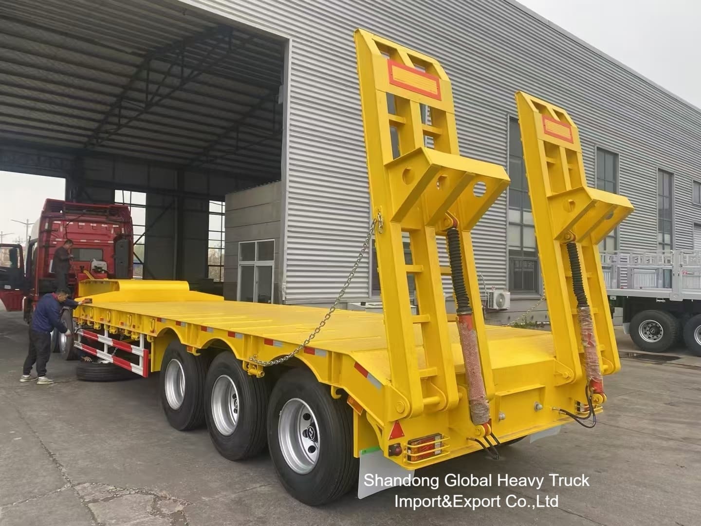 3 แรงแกน 60 ตัน ภาระหนัก Semi-trailer นอนต่ํากับแกน Fuwa