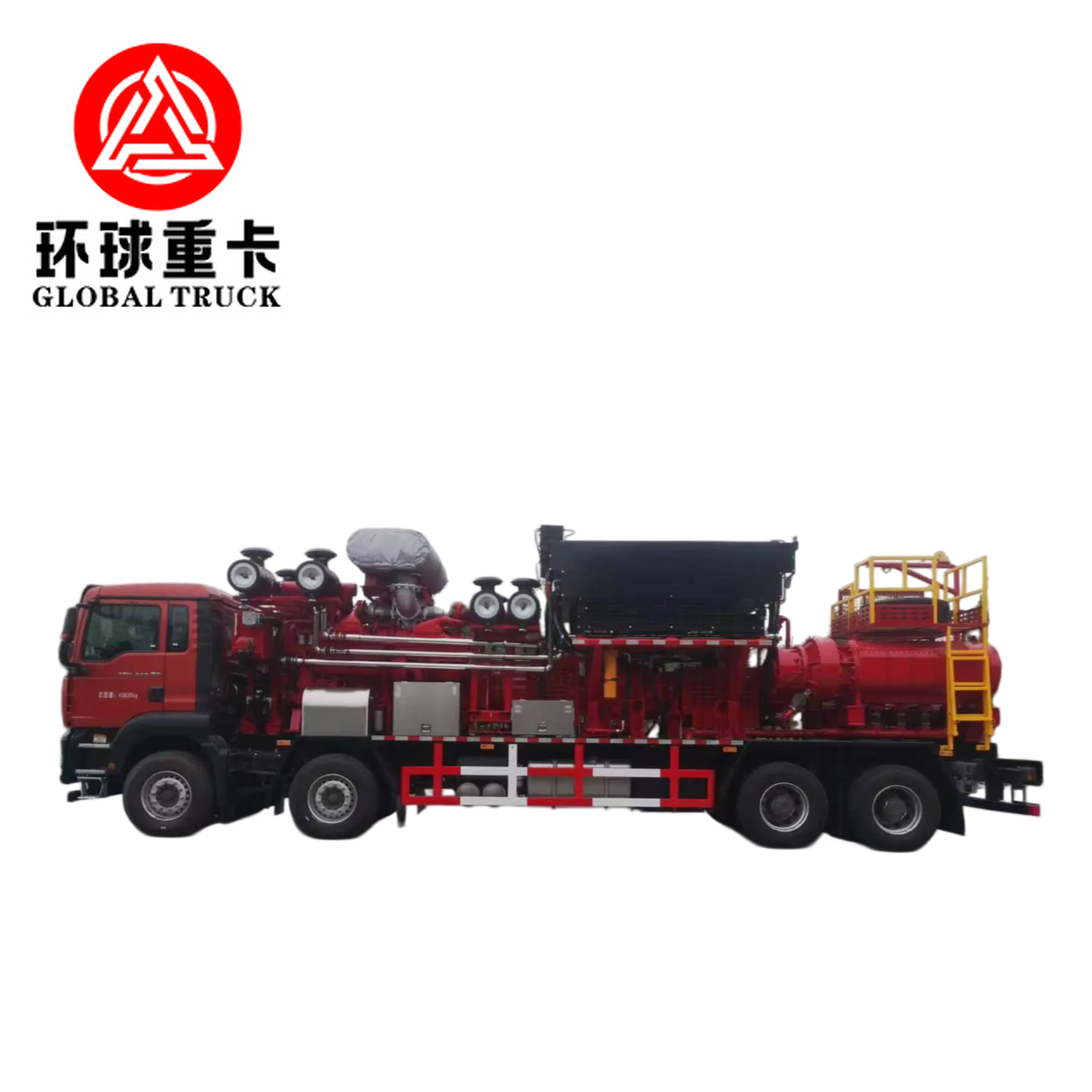 รถบรรทุกหน่วยไฮดรอลิกสำหรับงานขุดเจาะน้ำมัน 2800 แรงม้า พร้อมปั๊มลูกสูบแรงดันสูง และการตั้งค่าขับเคลื่อน 8x6 สำหรับการขุดเจาะน้ำมัน